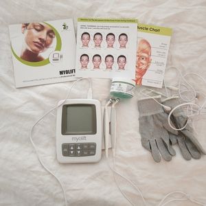 Professional Microcurrent Facial Device - Myolift Mini with conductive gloves